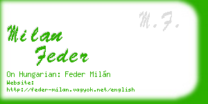 milan feder business card