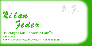 milan feder business card